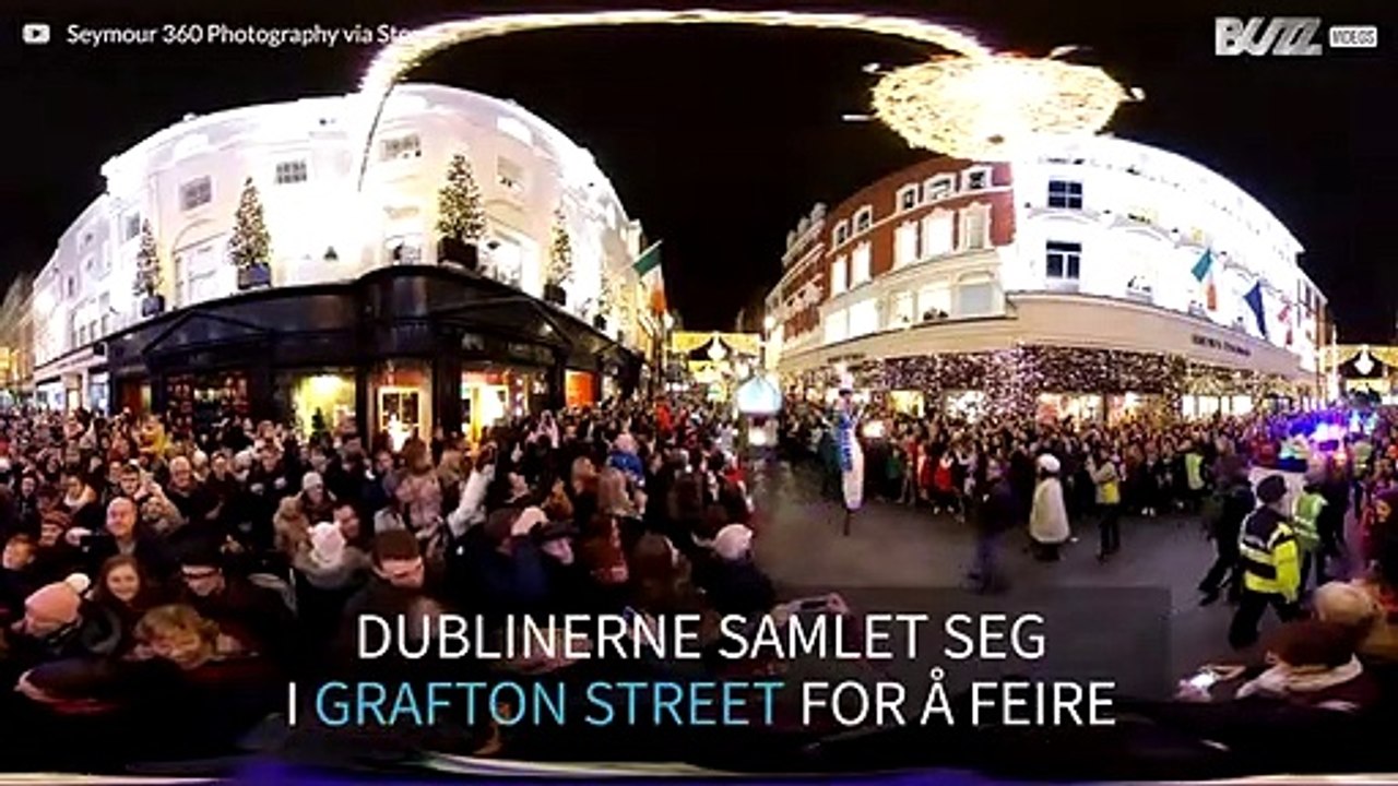 Fantastisk panoramautsikt over julelysene i Dublin