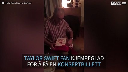 Bestefar blir helt overveldet når han får billett til en konsert med Taylor Swift