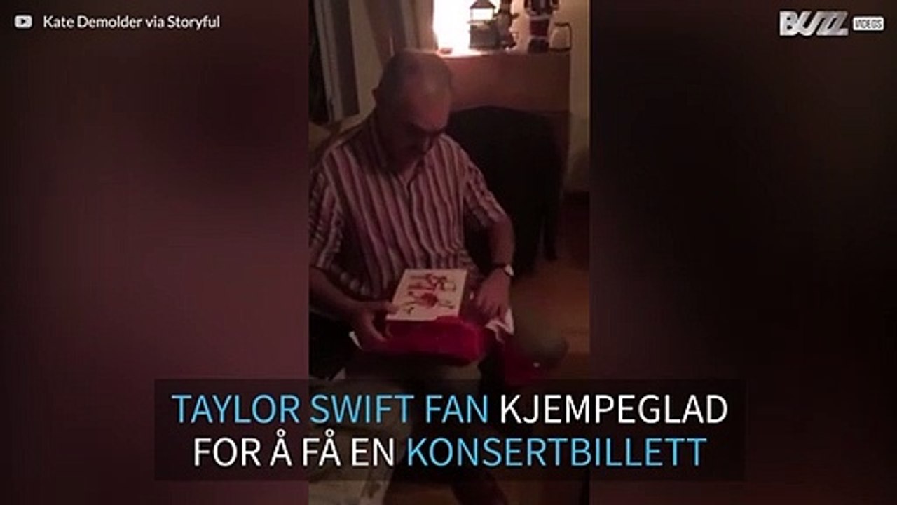 Bestefar blir helt overveldet når han får billett til en konsert med Taylor Swift