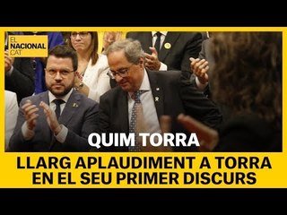 Llarg aplaudiment a Torra en el seu primer discurs