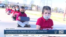 Hundreds of pairs of shoes donated after student's big idea to give back