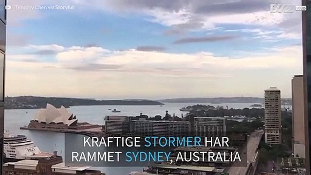 Timelapse viser truende storm over Sydney