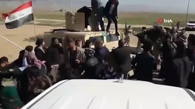 - Terör örgütü PKK yandaşlarından Sincar'a girmeye çalışan Irak ordusuna taşlı saldırı