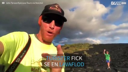Vulkanen Kilaueas utbrott skapar en lavaflod