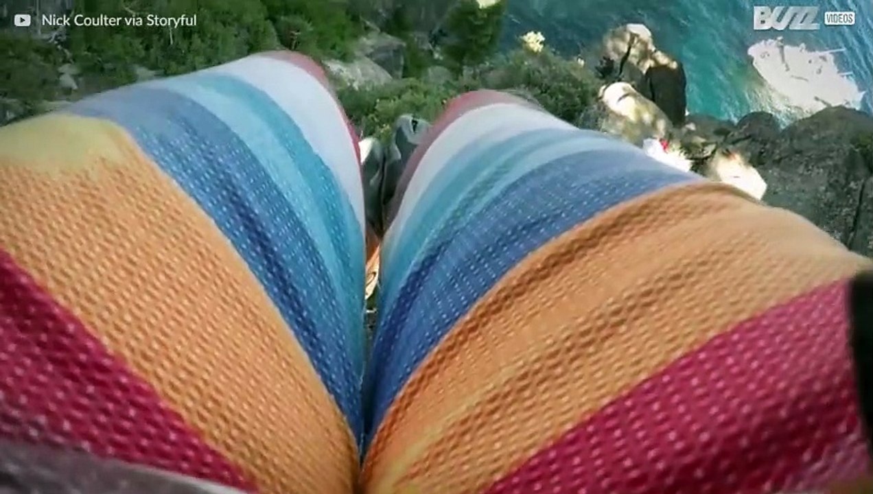 Todesmutiger Sprung in den See