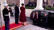 Trumps arrive at White House to meet Obamas