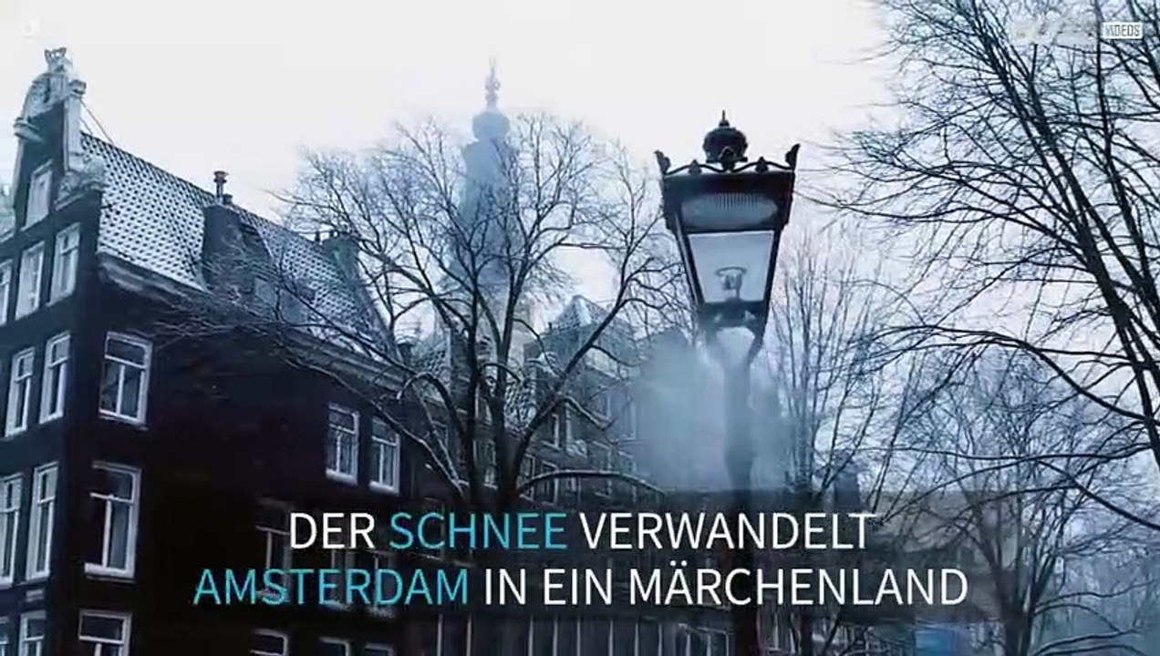 Schnee verwandelt Amsterdam in eine magische Zauberwelt