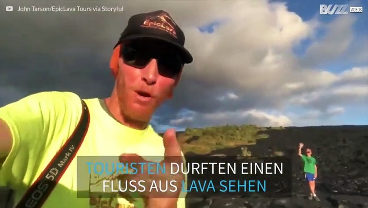 Kilaueu bricht aus und verursacht einen Fluss aus Lava