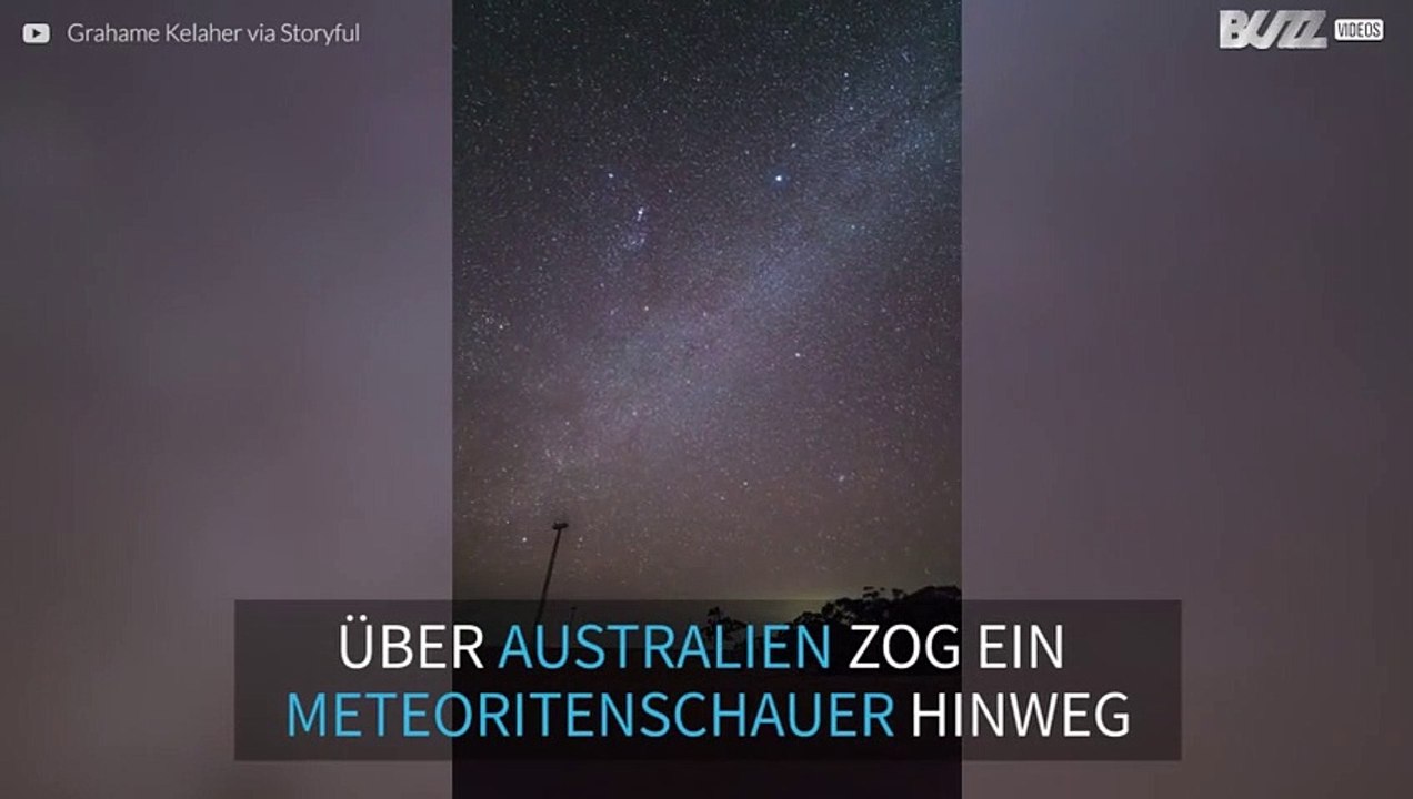 Zeitrafferaufnahme eines Meteoritenschauers über Australien