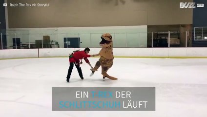 T-Rex On Ice: Dinosaurier fährt Schlittschuh
