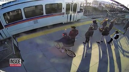 Blind Man Saved From Being Hit by Train in Heart-Stopping Video
