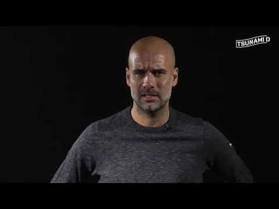 Pep Guardiola llegeix en anglès un comunicat de Tsunami
