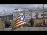 Imatges de les vies de l'AVE tallades a la sortida de Girona