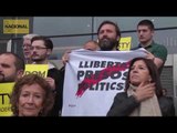 Protesta d'eurodiputats amb Carles Puigdemont davant de l'Eurocambra per la sentència del Suprem