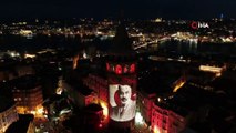 İstiklal Marşı’nın 100. yılına özel Galata Kulesinde video mapping gösterisi