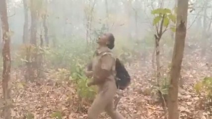 The Dance of joy: Woman forest guard enjoys as rain lashes Similipal National Park