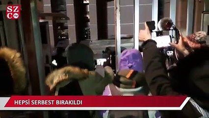 8 Mart eyleminde slogan nedeniyle gözaltına alınan kadınların hepsi serbest