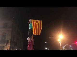 Castellers a la concentració de jardinets de Gràcia