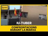 Iu-tuber, banderes espayoles durant la marxa de Badalona a Barcelona