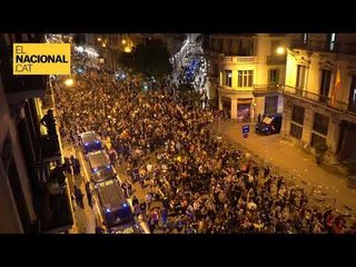Vista aèria de la concentració de Via Laietana