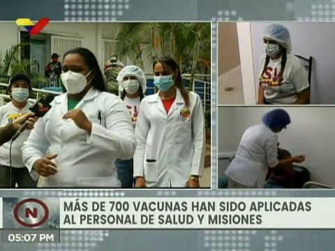 Más de 700 vacunas contra la COVID-19 han sido aplicadas al personal de salud y misiones en el CDI Ernesto Che Guevara de Caracas