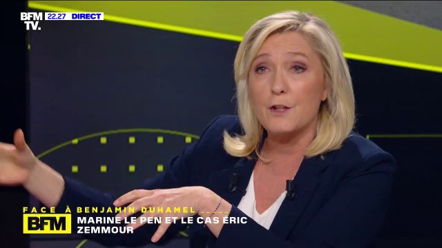 Marine Le Pen ne craint pas une candidature d'Éric Zemmour à la présidentielle