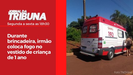 Durante brincadeira, irmão coloca fogo no vestido de criança de 1 ano