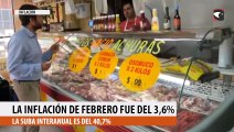 Según el Indec la inflación de febrero fue de 3,6% en Argentina