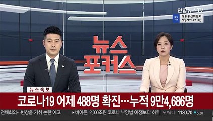 [속보] 코로나19 어제 488명 확진…누적 9만4,686명