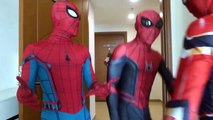 04.TRIPLE SPIDER-MAN in real life Pro Parkour and Fighting Bad Guys (3 Người Nhện Đỏ)