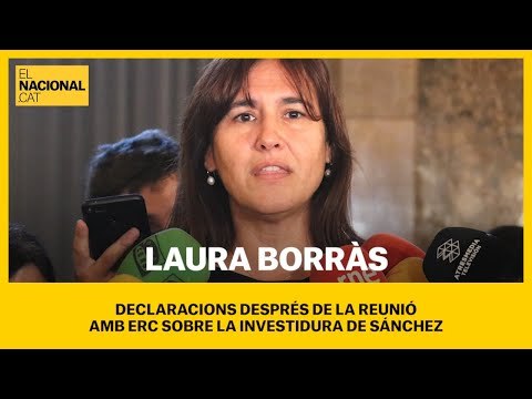 Primeres declaracions: LAURA BORRÀS (JxCat) surt de la reunió amb ERC per la investidura de SÁNCHEZ