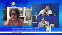 Raquel Peña vicepresidenta de la RD en rueda de prensa con un informe sobre la vacunación
