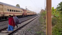 Blue colored ALCO carrying Howrah-Malda Town Intercity Express