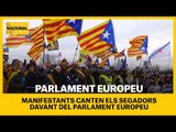 PARLAMENT EUROPEU | Manifestants canten Els segadors davant del Parlament Europeu