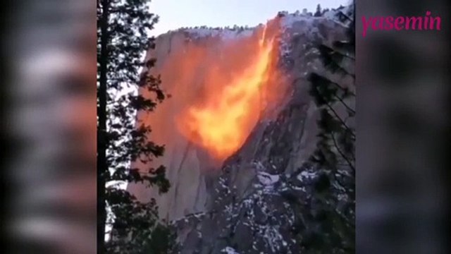 Muhteşem doğa olayı: Yosemite ateş şelalesi
