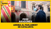 Pere Aragonès arriba al Parlament de Catalunya