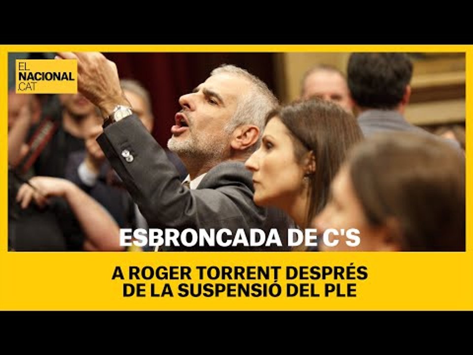 PARLAMENT DE CATALUNYA | Esbroncada dels diputats de C's a Roger Torrent després de suspendre el ple