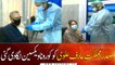 President of Pakistan Dr. Arif Alvi and his wife get Corona vaccine in Islamabad