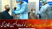 President of Pakistan Dr. Arif Alvi and his wife get Corona vaccine in Islamabad