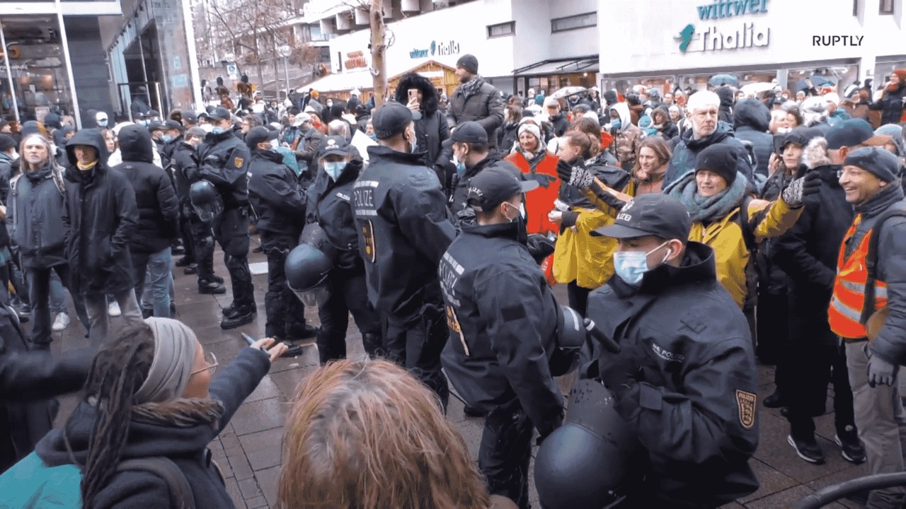 Anti-lockdown protests hit several cities in Germany, marking one year since first COVID-19 restrictions were imposed in the country