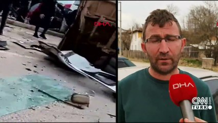 Bursa'da freni patlayan TIR kaza öncesi böyle görüntülendi