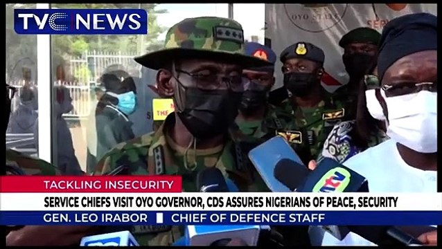 Service Chiefs visit Oyo Governor, CDS assures Nigerians of peace, security