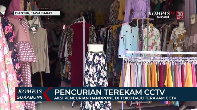 Aksi Pencurian Handphone Di Toko Baju Terakam CCTV