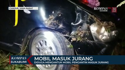 Diduga Mengantuk Mobil Pengantin Masuk Jurang