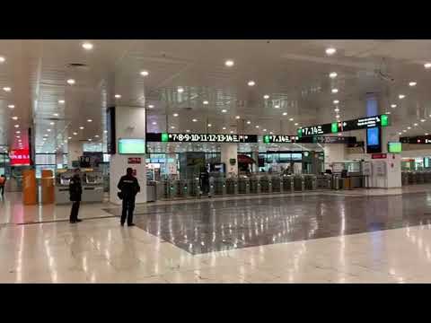 L'Estació de Sants, buida pel coronavirus