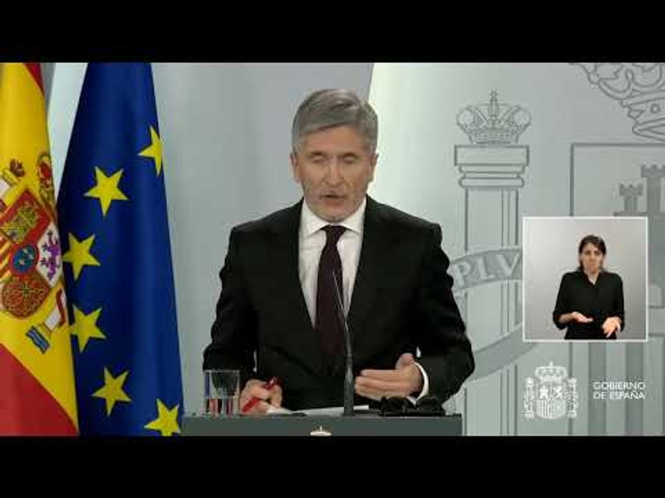 DIRECTO | Rueda de prensa de los ministros Fernando Grande-Marlaska y Pedro Duque