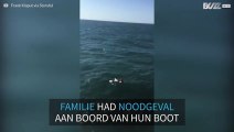 Familie is veilig nadat hun boot op volle zee in brand vliegt