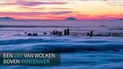 'Zee' van wolken boven de stad Vancouver