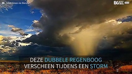 Prachtige dubbele regenboog tijdens een storm in Australië