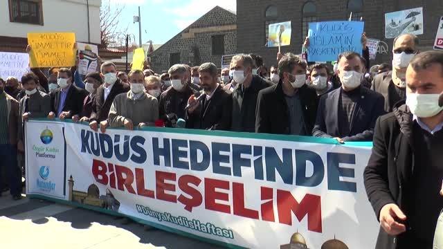 DİYARBAKIR - Kudüs Müslümanlarındır temasıyla kitlesel basın açıklaması yapıldı